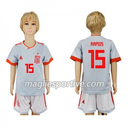 Completo Calcio Spagna Sergio Ramos 15 Bambino Divisa Trasferta Mondiali 2018